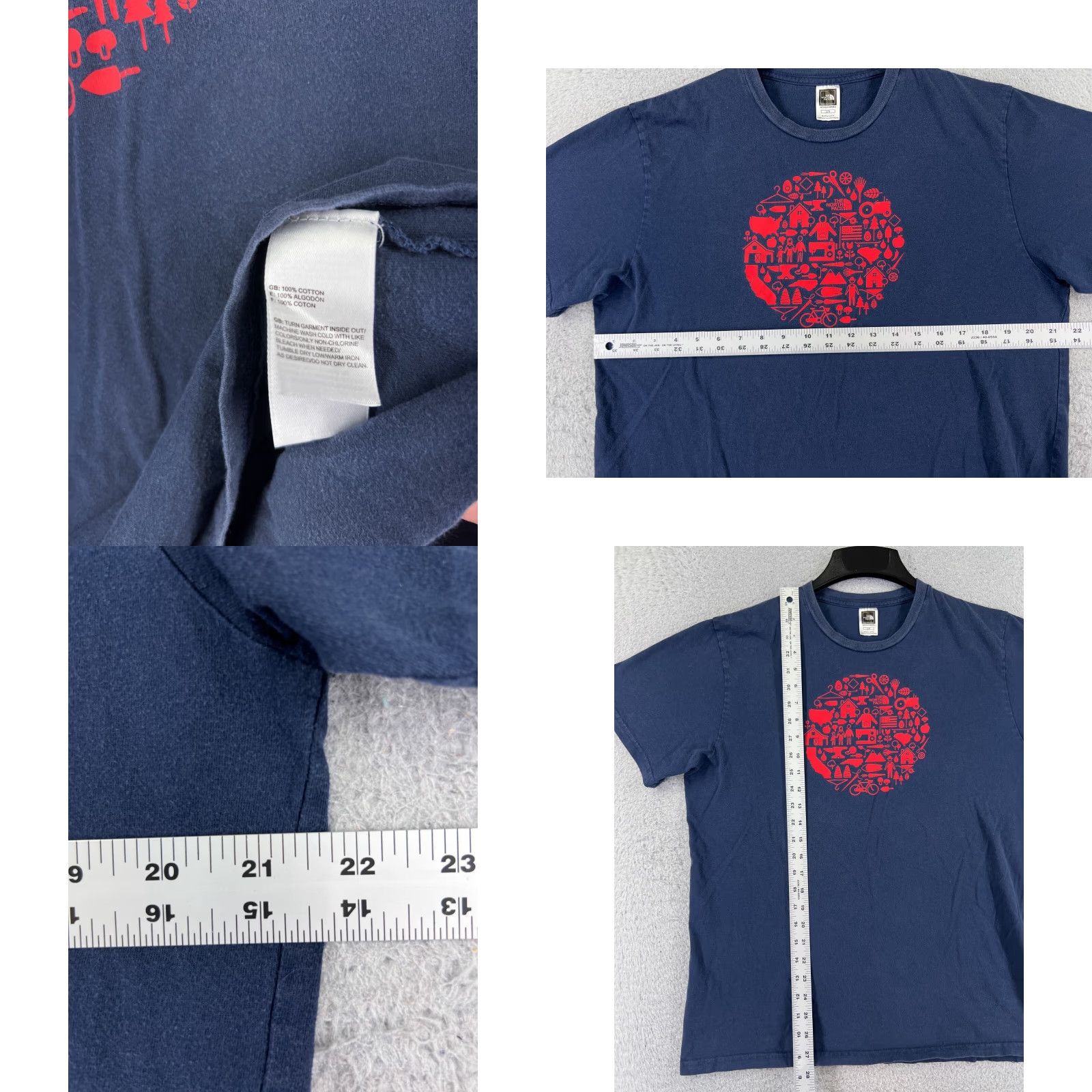 The North Face The North Face Shirt Men Adult Large Blue Short Sleeve Crew Neck Cotton Jersey T-Shirt 90s Outdoor Camp Hiking Regular Fit Mens Size US L / EU 52-54 / 3 - 8 Thumbnail