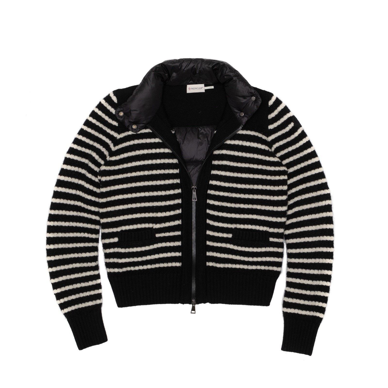 Moncler 1.6k$ MONCLER Striped Cardigan Tricot Wool Down Jacket XS Size XS / US 0-2 / IT 36-38 - 4 Thumbnail