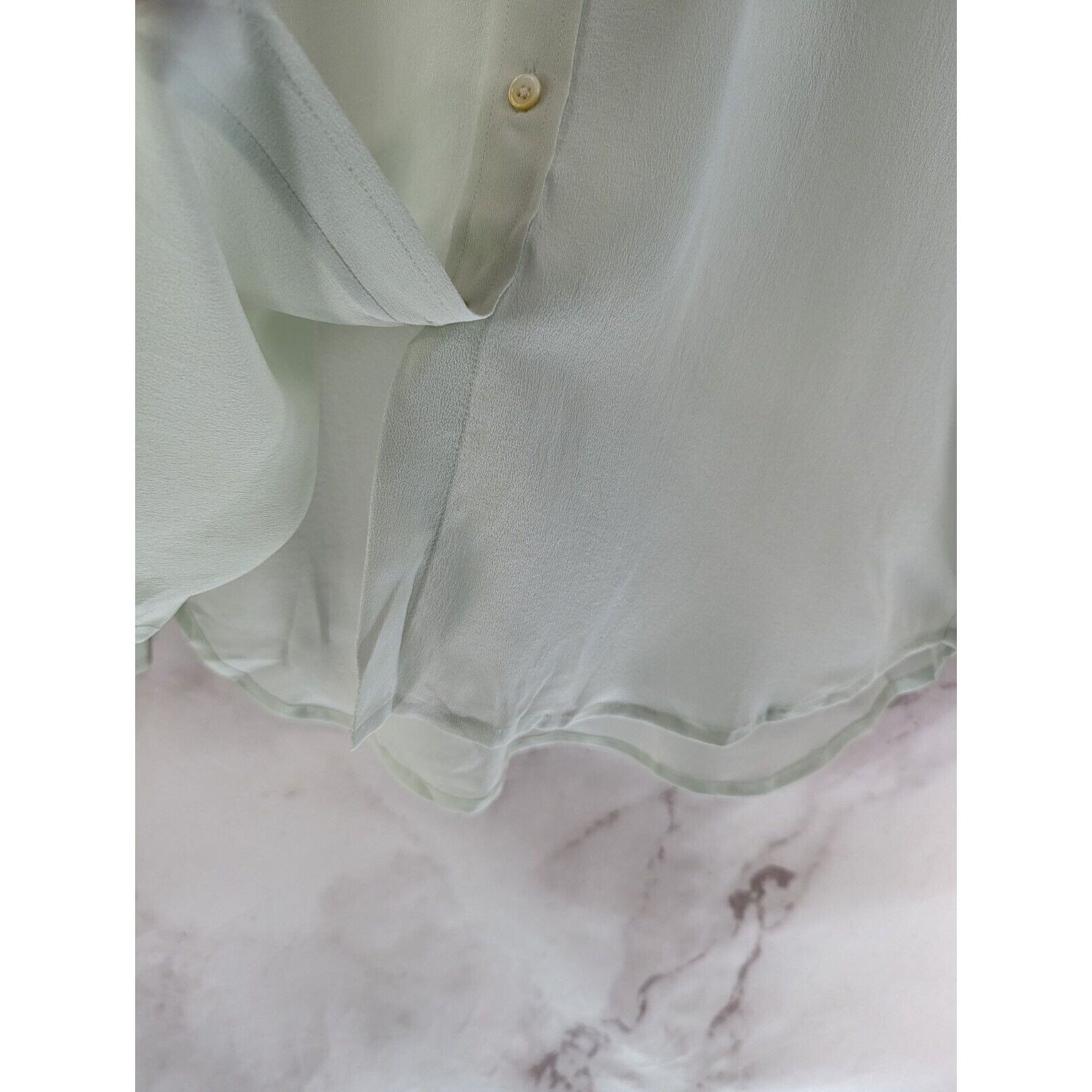 Everlane Everlane Top Women Small 4 Blue Clean Silk Blouse Button Size S / US 4 / IT 40 - 9 Thumbnail