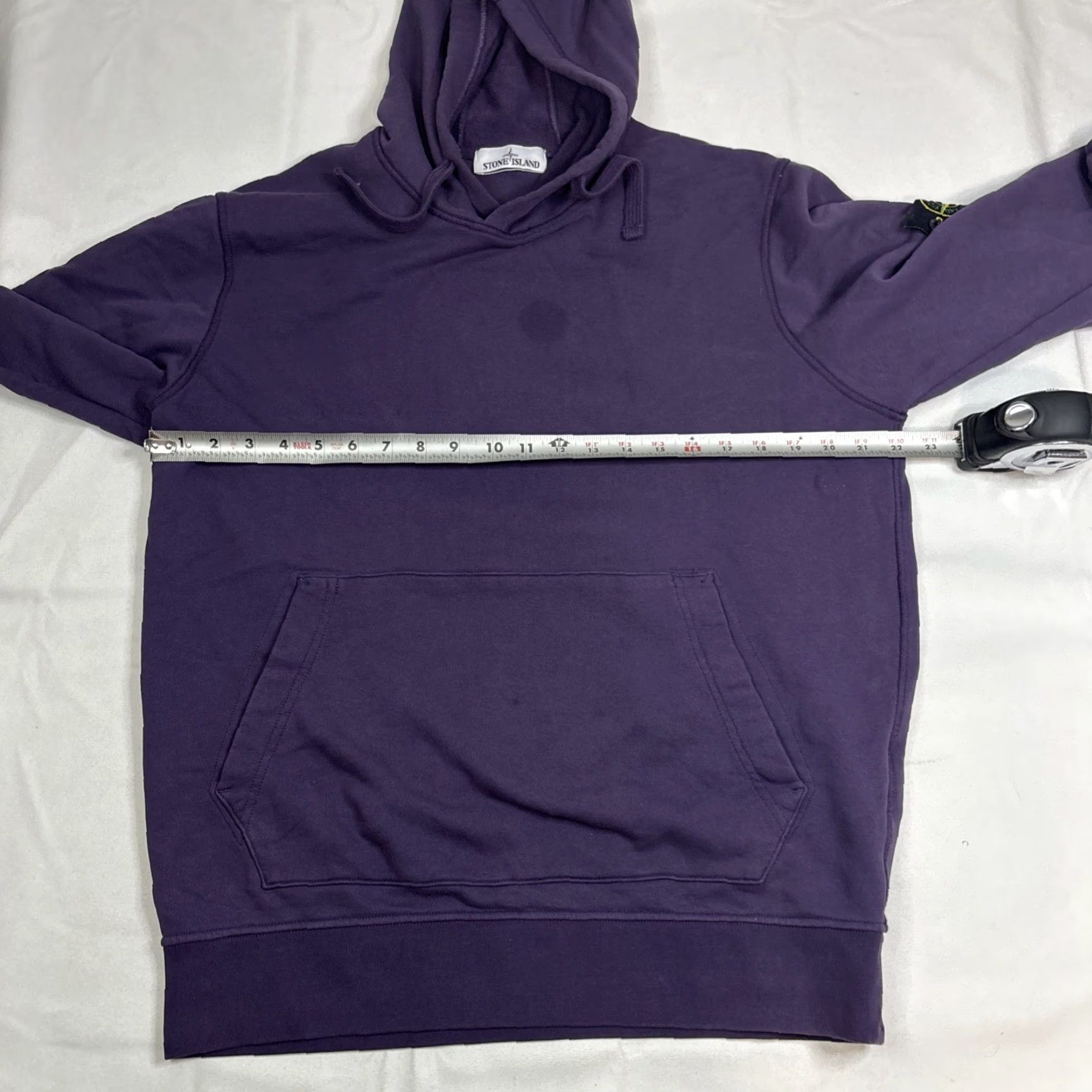 Stone Island Stone Island Pullover Hoodie Sweatshirt Sweatshirt Size XL Purple Hoodie Pocket Stain on chest Mens Size US XL / EU 56 / 4 - 4 Thumbnail