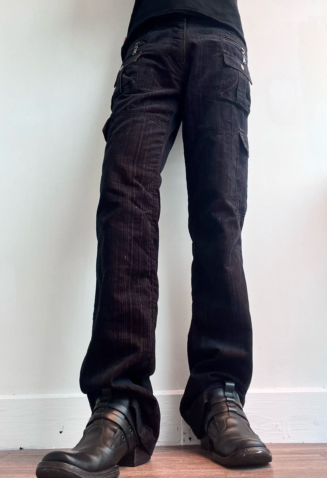 semanticdesign 2000s Semantic Design Stripped Cargo Pants Size US 33 - 1 Thumbnail