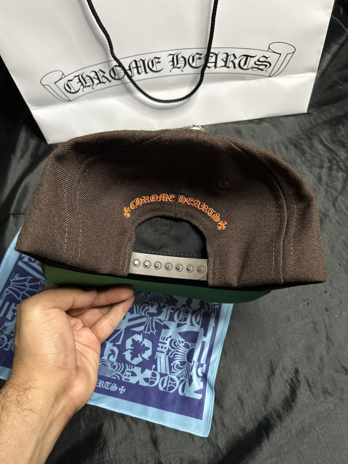 Chrome Hearts Chrome Hearts Brown/Orange 6 Panel BaseBall Hat Size ONE SIZE - 3 Thumbnail