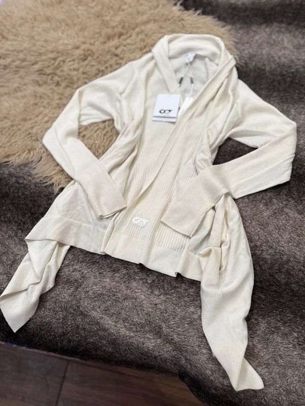 Other Cream Cashmire Ribbed Open-Front Cardigan AlphaTauri Size S / US 4 / IT 40 - 12 Thumbnail