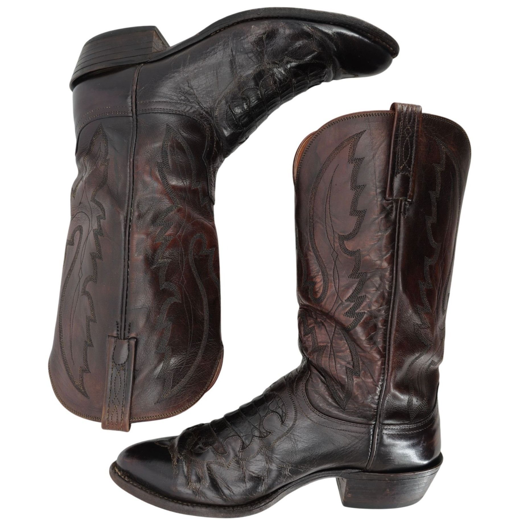 Lucchese Lucchese 1883 Exotic Caiman Crocodile Inlay Cowboy Boots Men Size US 10 / EU 43 - 11 Thumbnail
