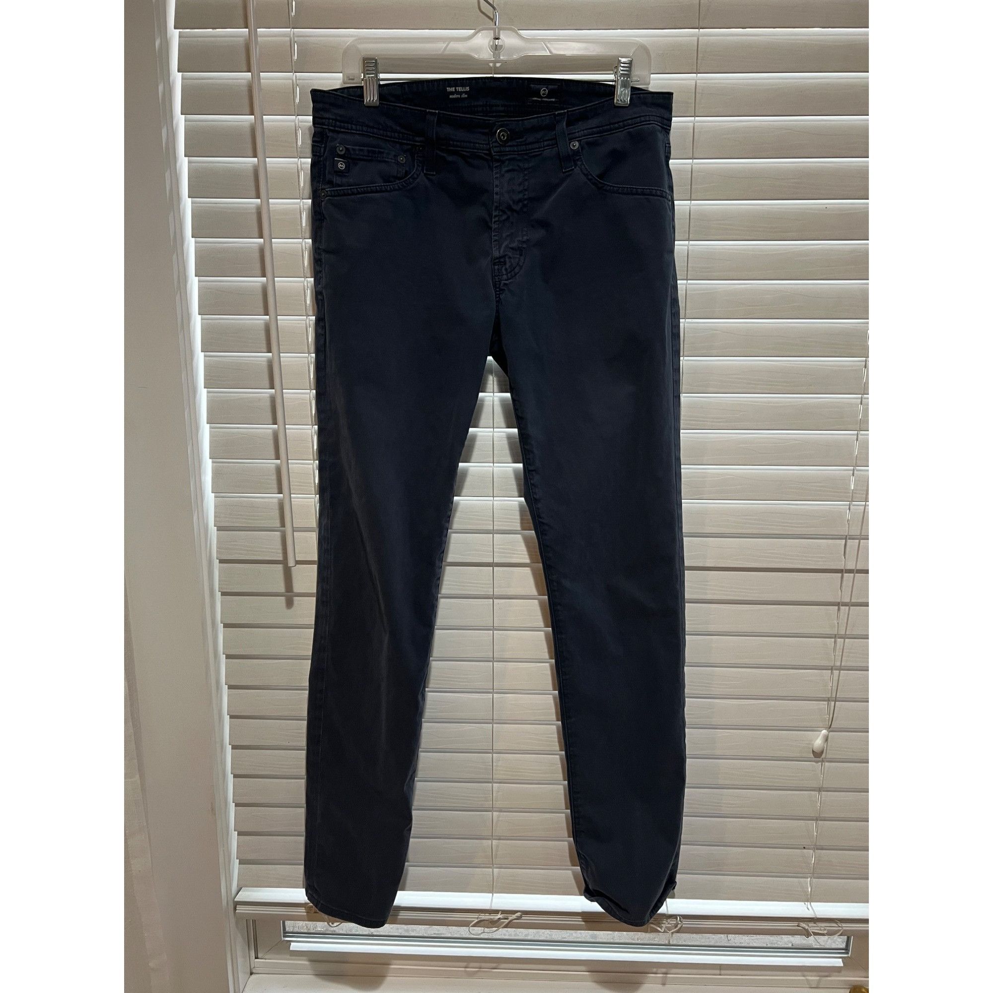 AG Adriano Goldschmied Adriano Goldschmied The Tellis Modern Slim Mens Blue Chinos Size US 32 / EU 48 - 1 Thumbnail