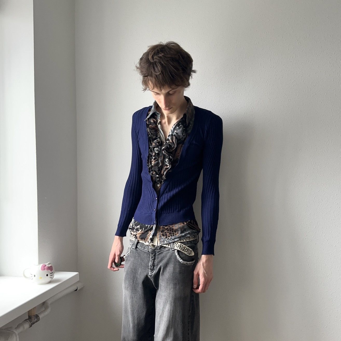 Hysteric Glamour × Undercover Sexy Office Siren Sweater Cardigan Ruffles Sarah Pacini Vibe Size M / US 6-8 / IT 42-44 - 3 Thumbnail