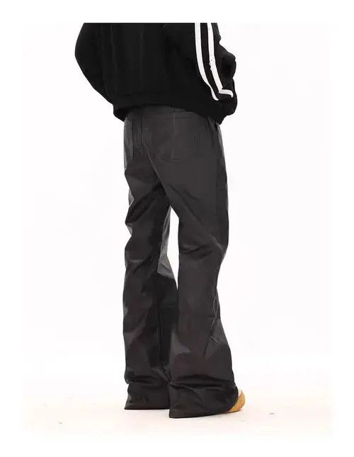 Jean Vintage street punk micro flare casual leather pants Size US 34 / EU 50 - 7 Thumbnail