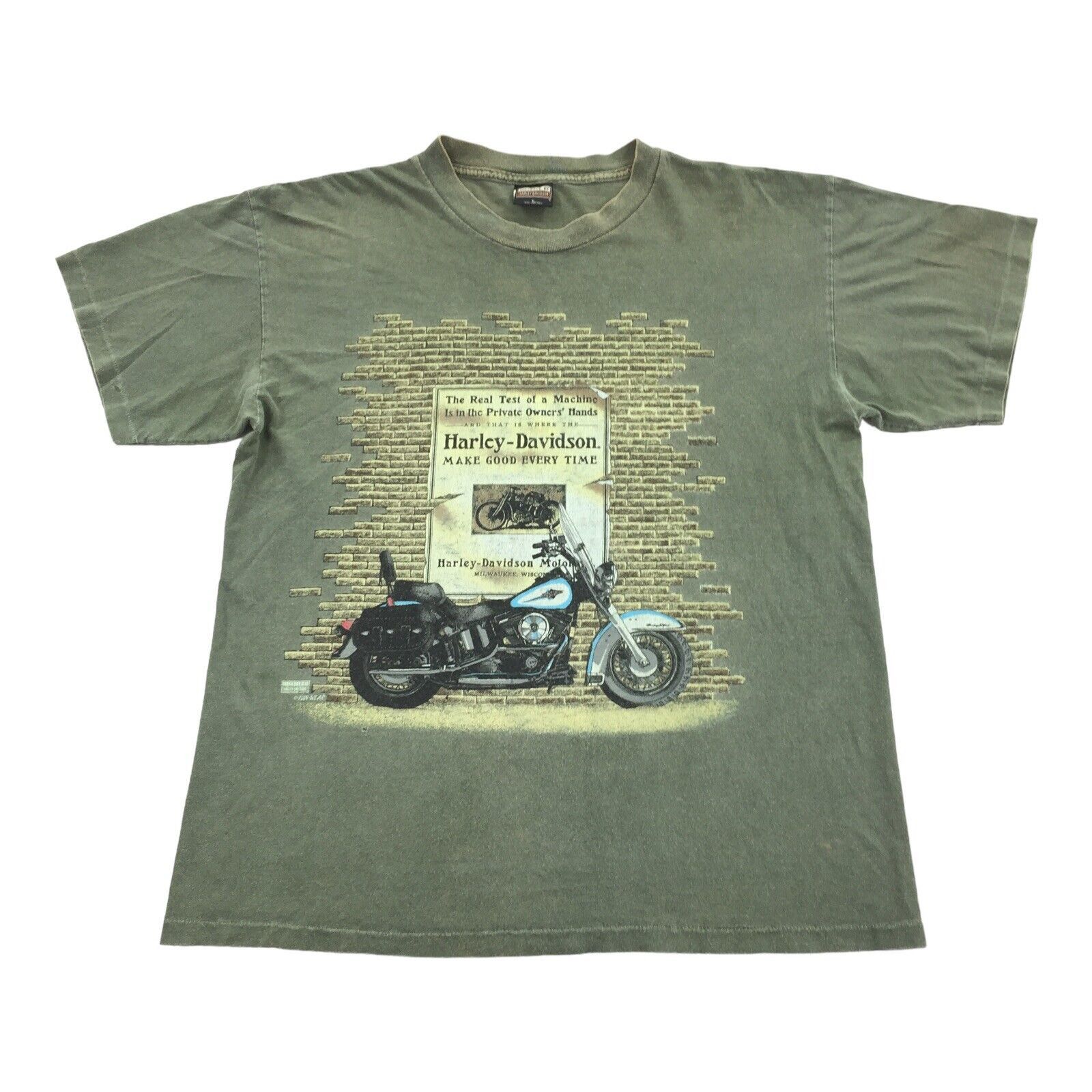 Harley Davidson × Vintage Vintage 1990s Harley Davidson Single Stitch T-Shirt Size US L / EU 52-54 / 3 - 1 Thumbnail