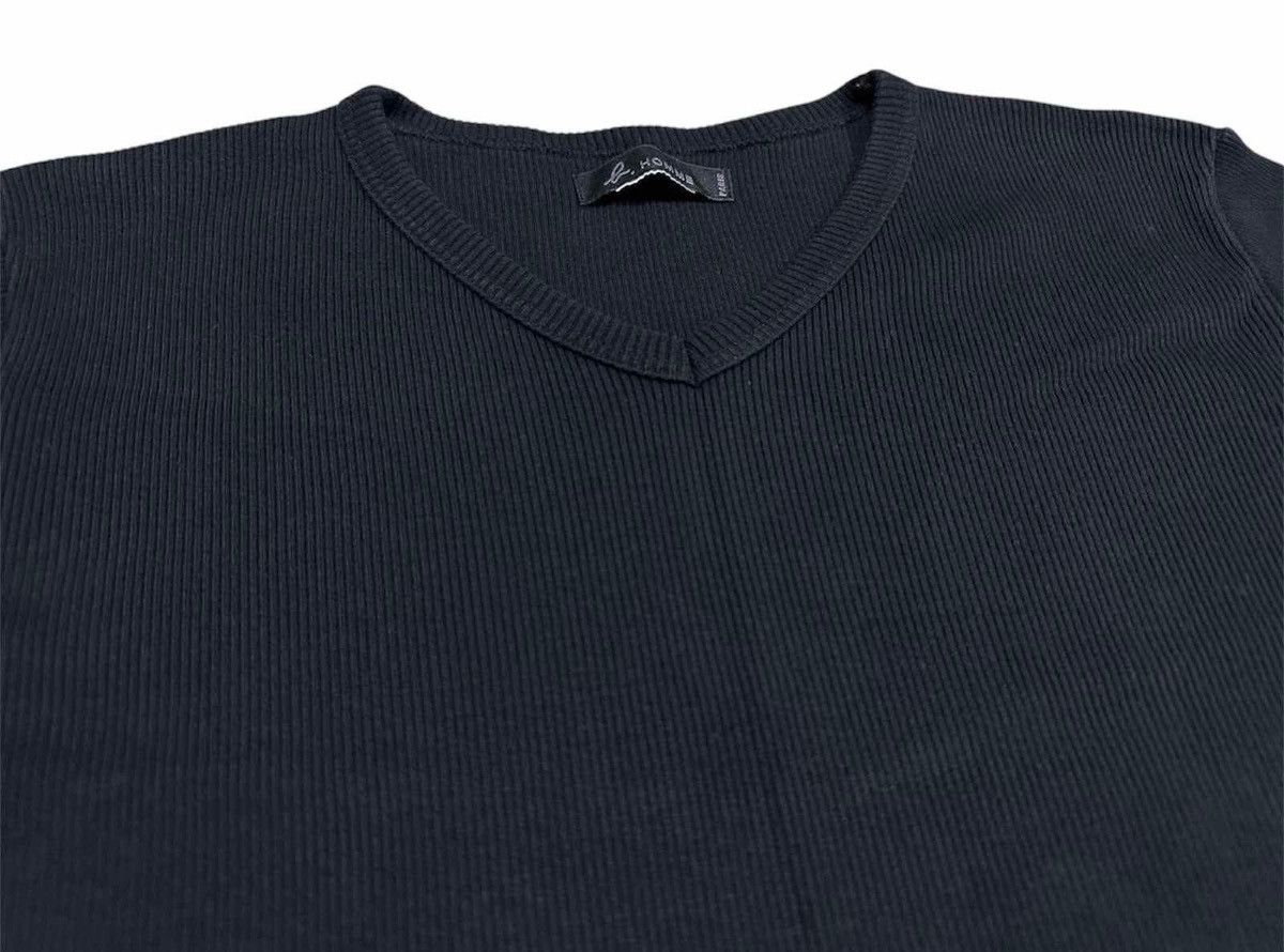 Designer × Japanese Brand × agnes b. 🔥Vintage Agnes B Homme Black Ribbed Knit Tee Size US L / EU 52-54 / 3 - 3 Thumbnail