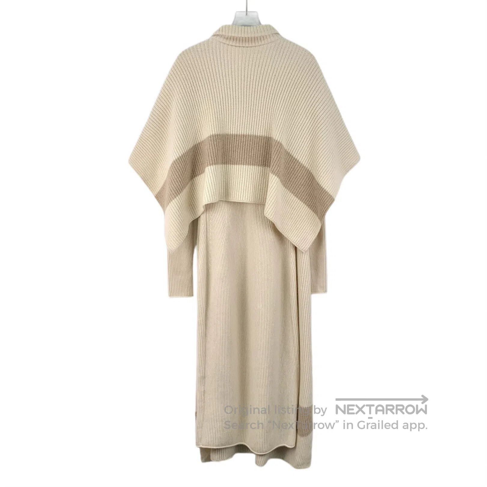 Hermes Hermes Light Brown Cashmere Half-Zip Short Sleeve Knit Dre Size XXS / US 00 / IT 34 - 2 Thumbnail