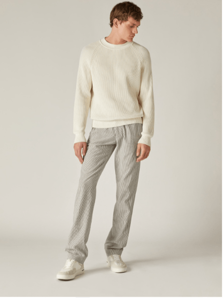 image of Loro Piana O1Srvl11E0424 Gadd Seersucker Pants In Beige, Men's (Size 36)