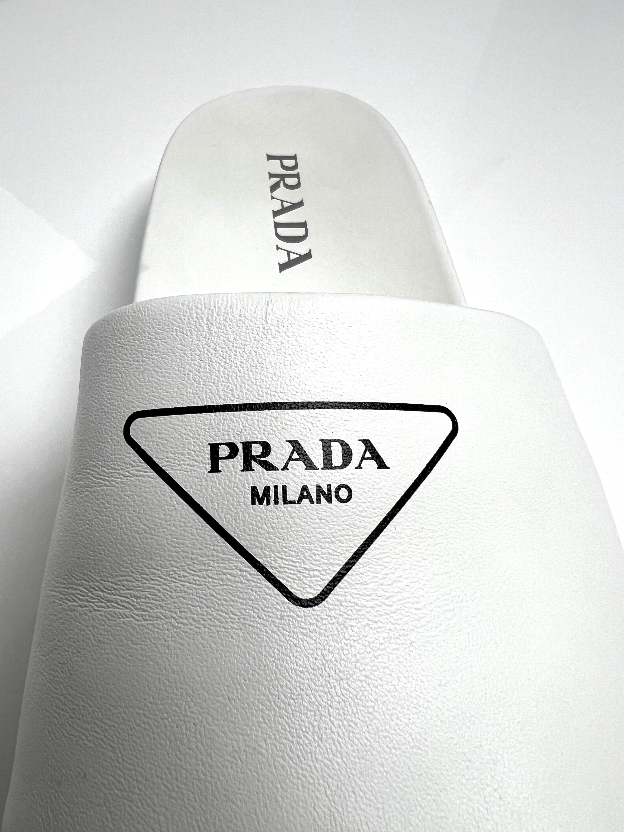Prada PRADA Lug Sole Leather Slides / Sandals Size US 11 / EU 44 - 12 Thumbnail