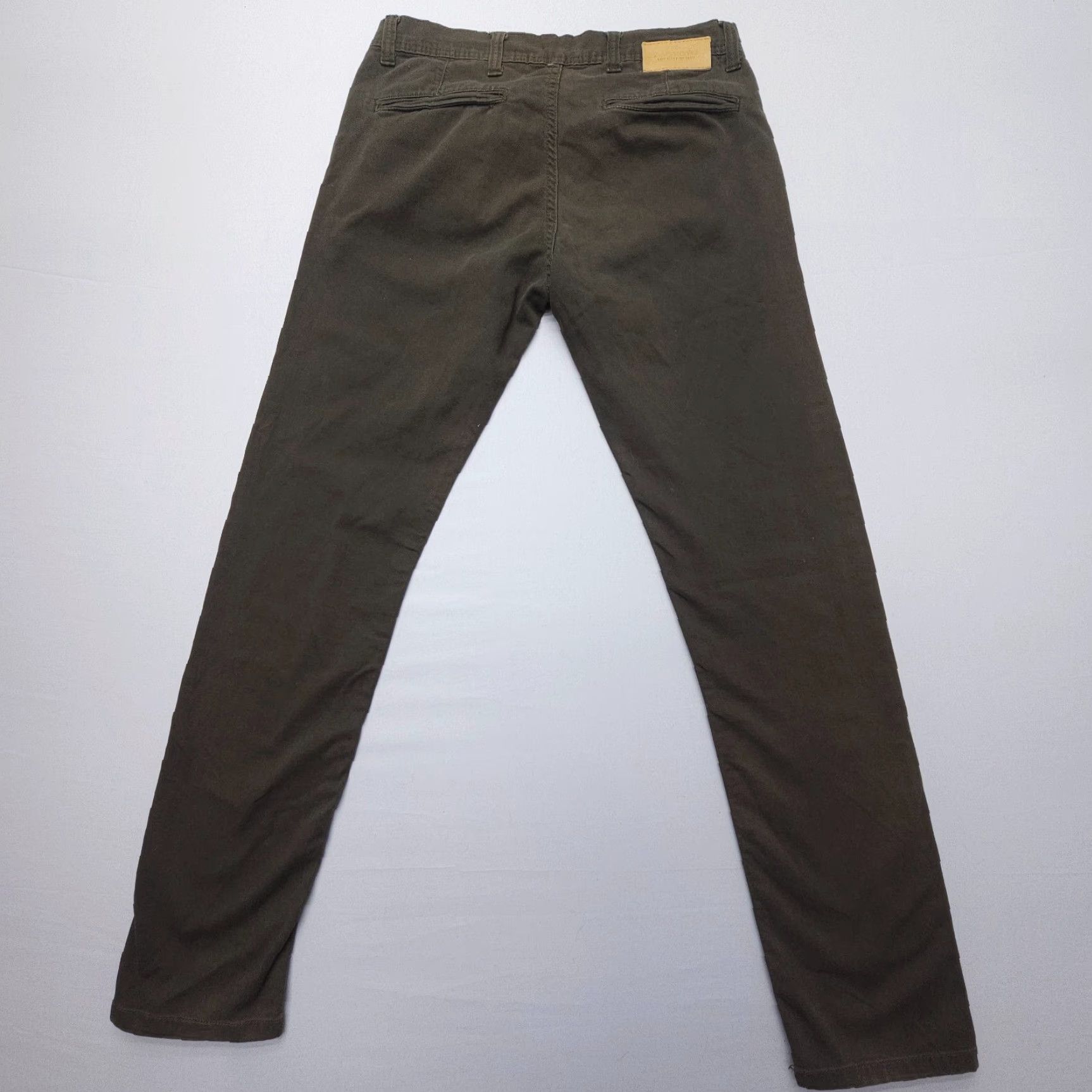 Vintage ALBERTO Slim Chino Pants Mens 31 Green Light Cotton 29" Inseam Button Fly Slim Straight Mens Clothing Casual Business 90s? Size US 31 - 3 Thumbnail
