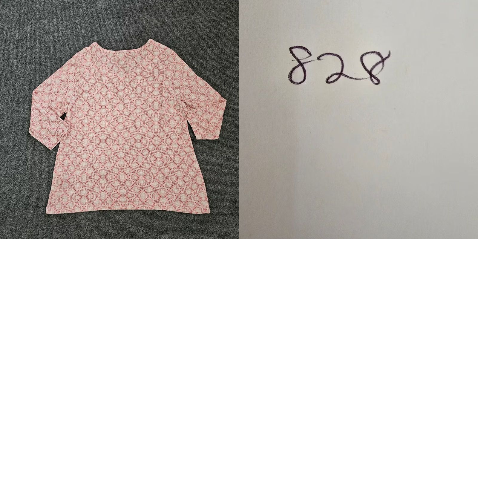 Vintage Chicos Easywear Top Women L Pink 3/4 Sleeve V-Neck Casual Shirt Geometric Knit Stretch Blouse Shirt Ladies Regular Vintage: No Size L / US 10 / IT 46 - 8 Thumbnail