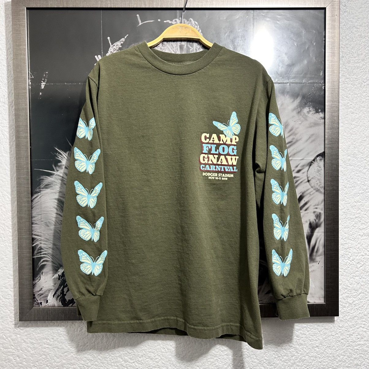 Band Tees × Rap Tees × Tyler The Creator CAMP FLOG GNAW CARNIVAL 2018 LONG SLEEVE SHIRT Size US S / EU 44-46 / 1 - 1 Thumbnail
