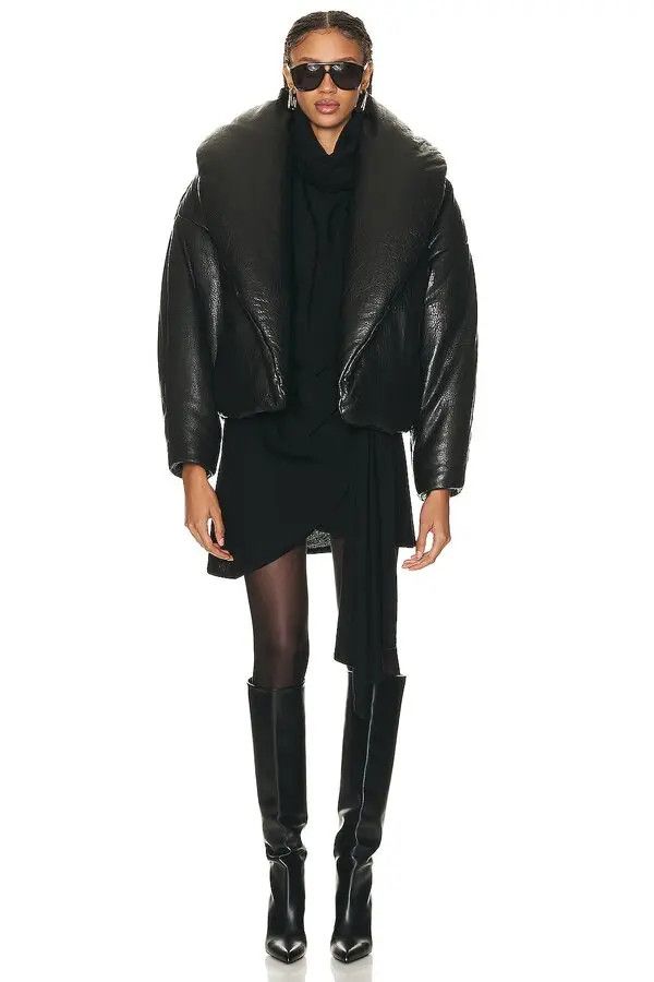 Saint Laurent Paris o1bcso1str0126 Cassandre Puffer Jacket in Black Size M / US 6-8 / IT 42-44 - 4 Thumbnail