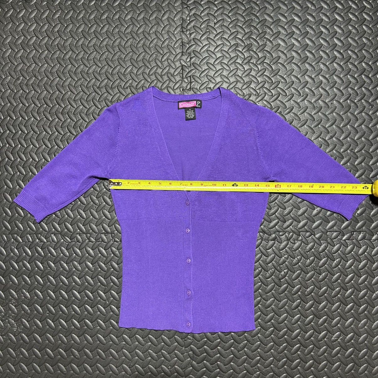 Other Vintage Say What? USA Cardigan Sweater Women’s Medium Size M / US 6-8 / IT 42-44 - 5 Thumbnail