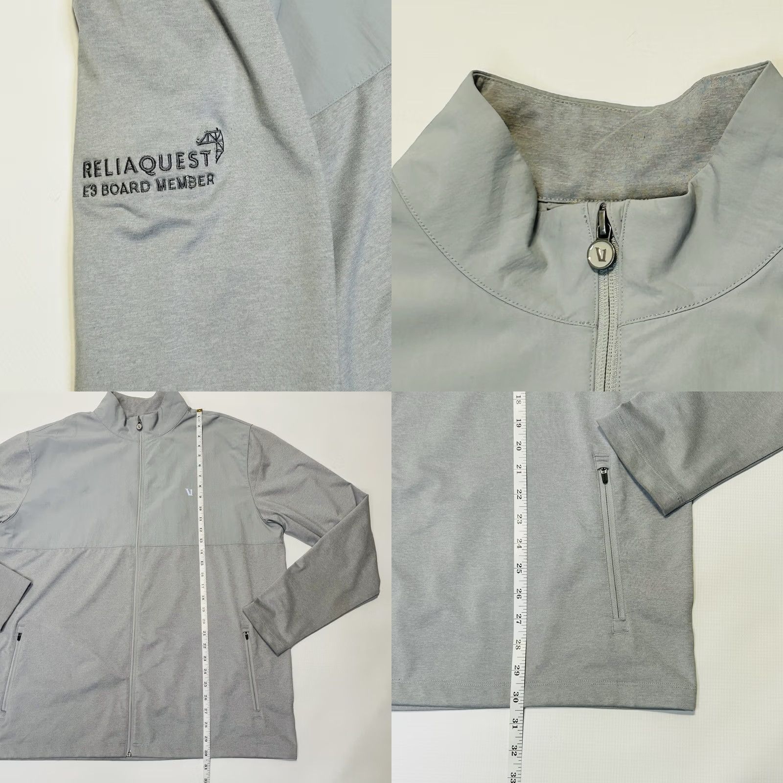 Vuori Vuori Sunday Element Jacket Mens 2XL Gray Track Jacket Full Zip Wind-Resistant Pockets Embroidered Right Sleeve Size US XXL / EU 58 / 5 - 8 Thumbnail