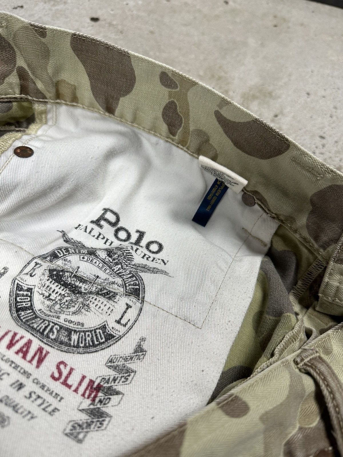 Polo Ralph Lauren Vintage Y2K Polo Ralph Lauren Beige Camo Denim Pants Jeans Size US 35 - 12 Thumbnail