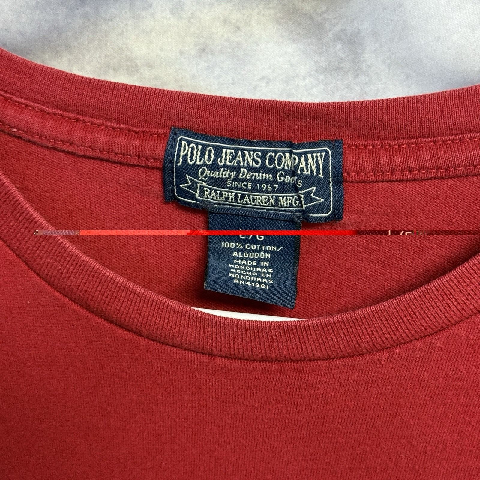 Polo Ralph Lauren Vintage Polo Jeans Co T Shirt Mens Large 23x29.5 Red Long Sl Size US L / EU 52-54 / 3 - 14 Thumbnail