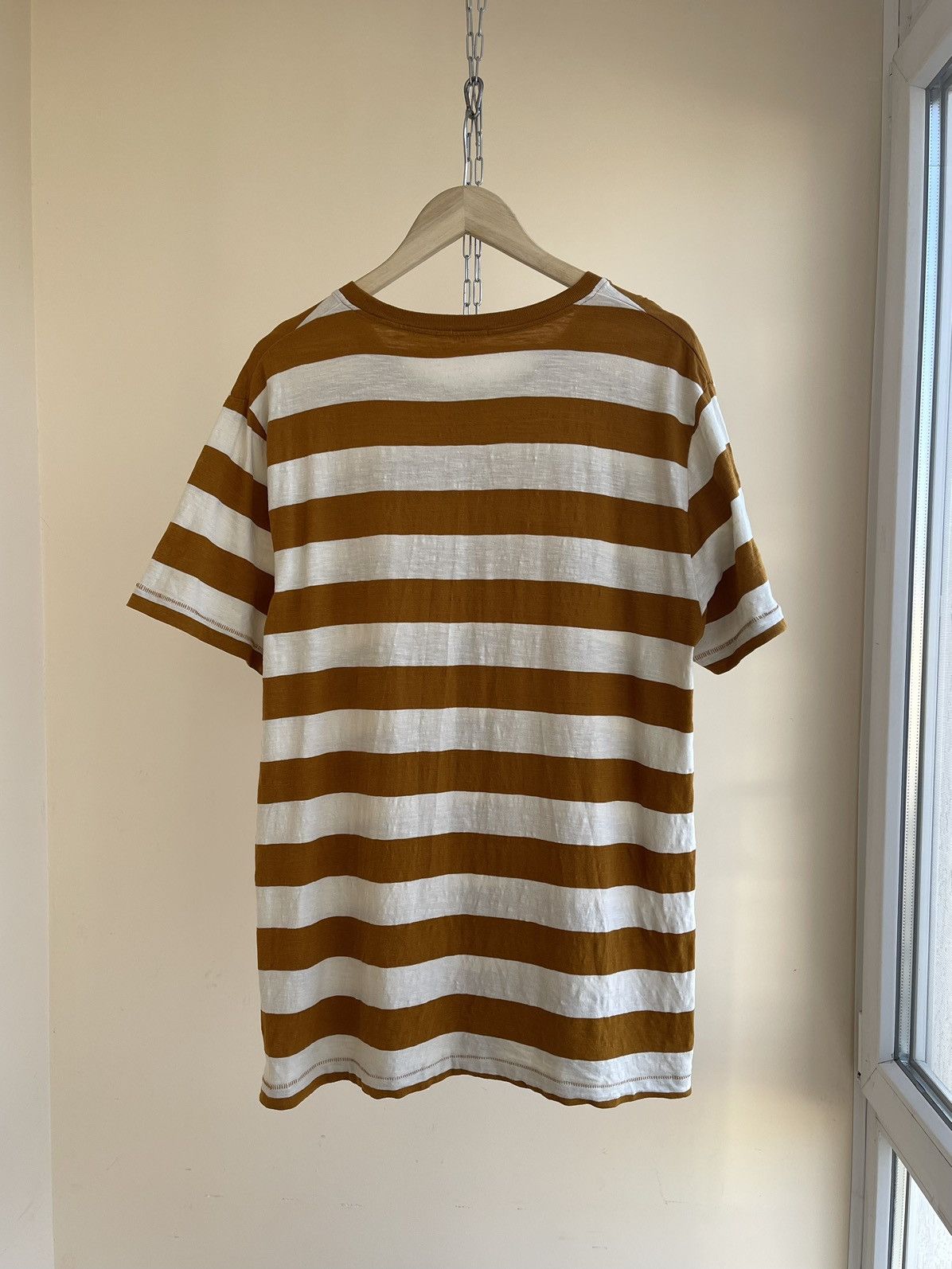 Nudie Jeans Nudie Jeans Roy Stripe Slub Amber Striped Crewneck T-Shirt Size US XL / EU 56 / 4 - 2 Thumbnail