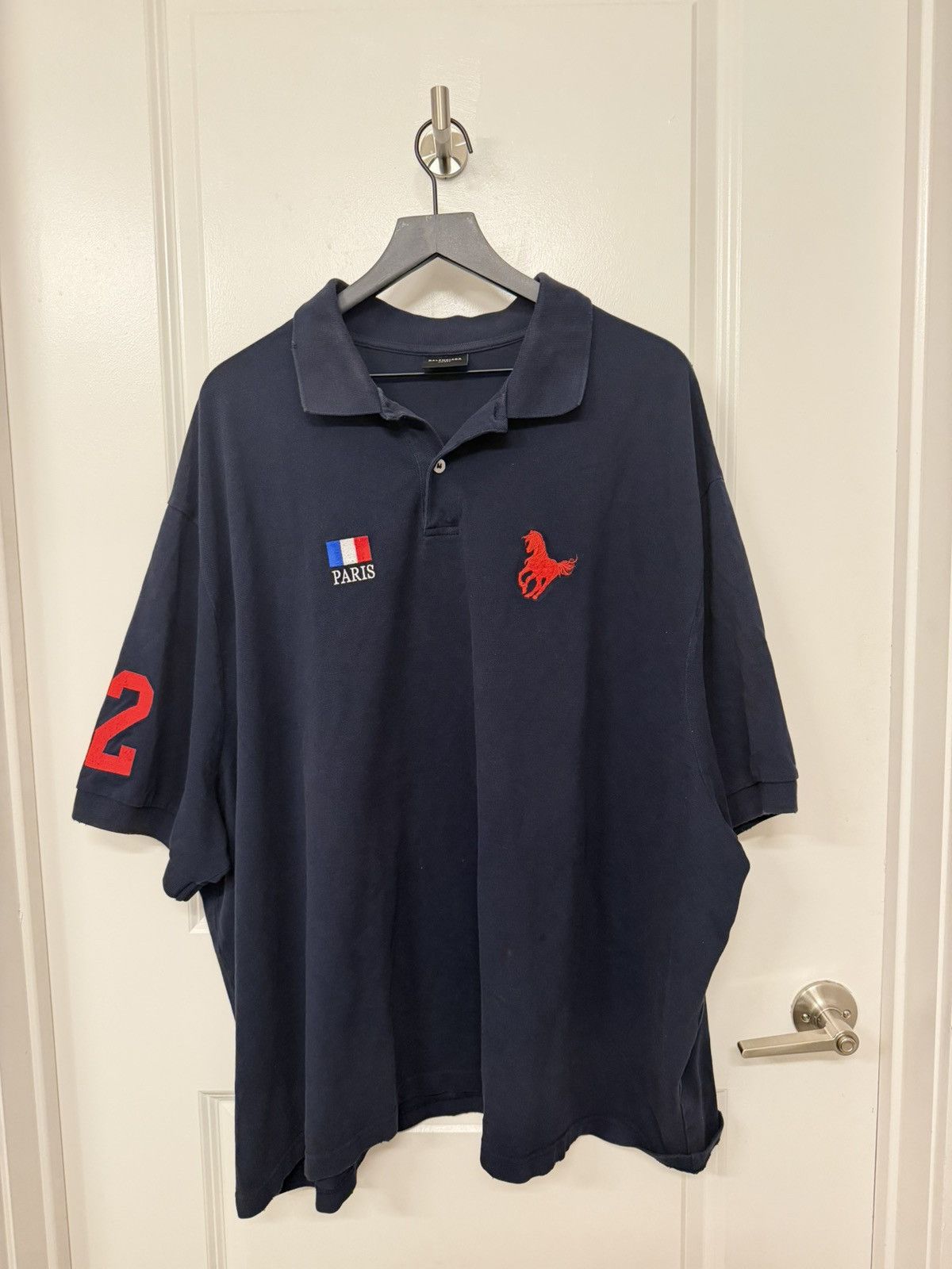 Balenciaga Balenciaga Paris 22 Polo Horse Navy Blue | Grailed