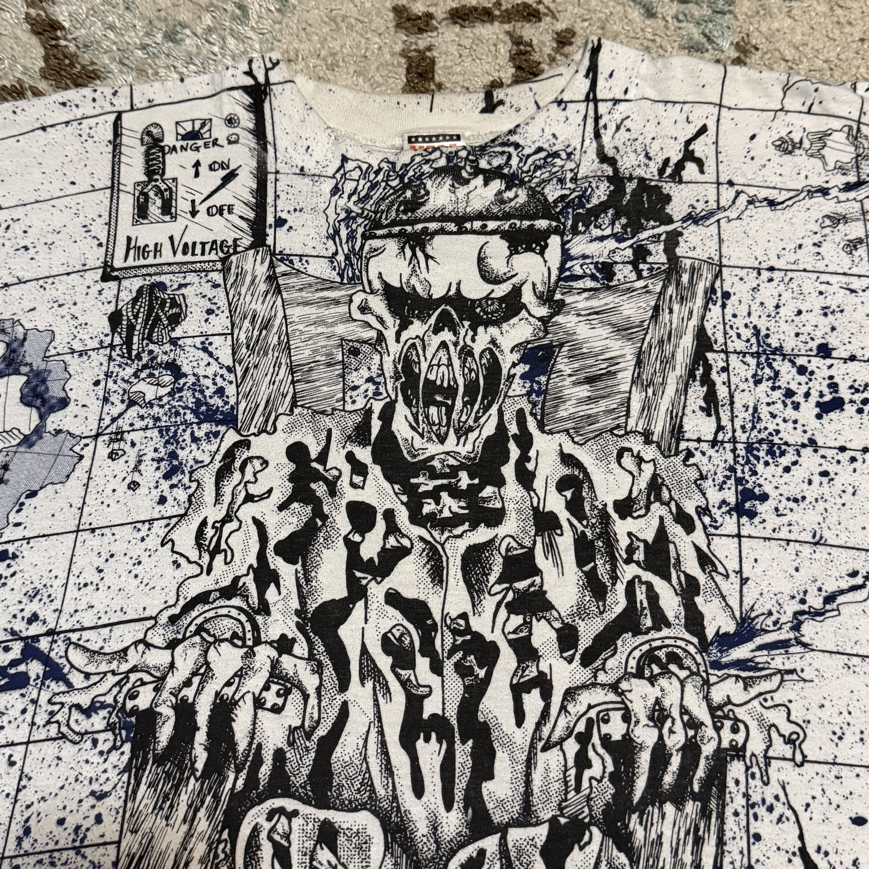 Liquid Blue × Vintage Vintage 90s Morbid Rags Electric Chair Shirt AOP Size XL Size US XL / EU 56 / 4 - 3 Thumbnail