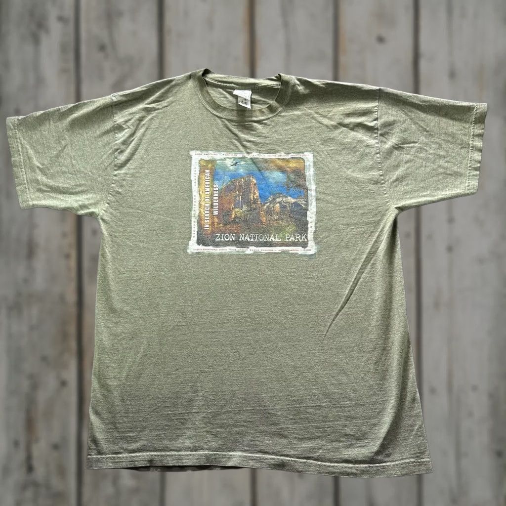 Vintage Green Brand Recycled Shirt Mens 2XL Green Zion National Park Tee Crewneck Size US XXL / EU 58 / 5 - 1 Thumbnail