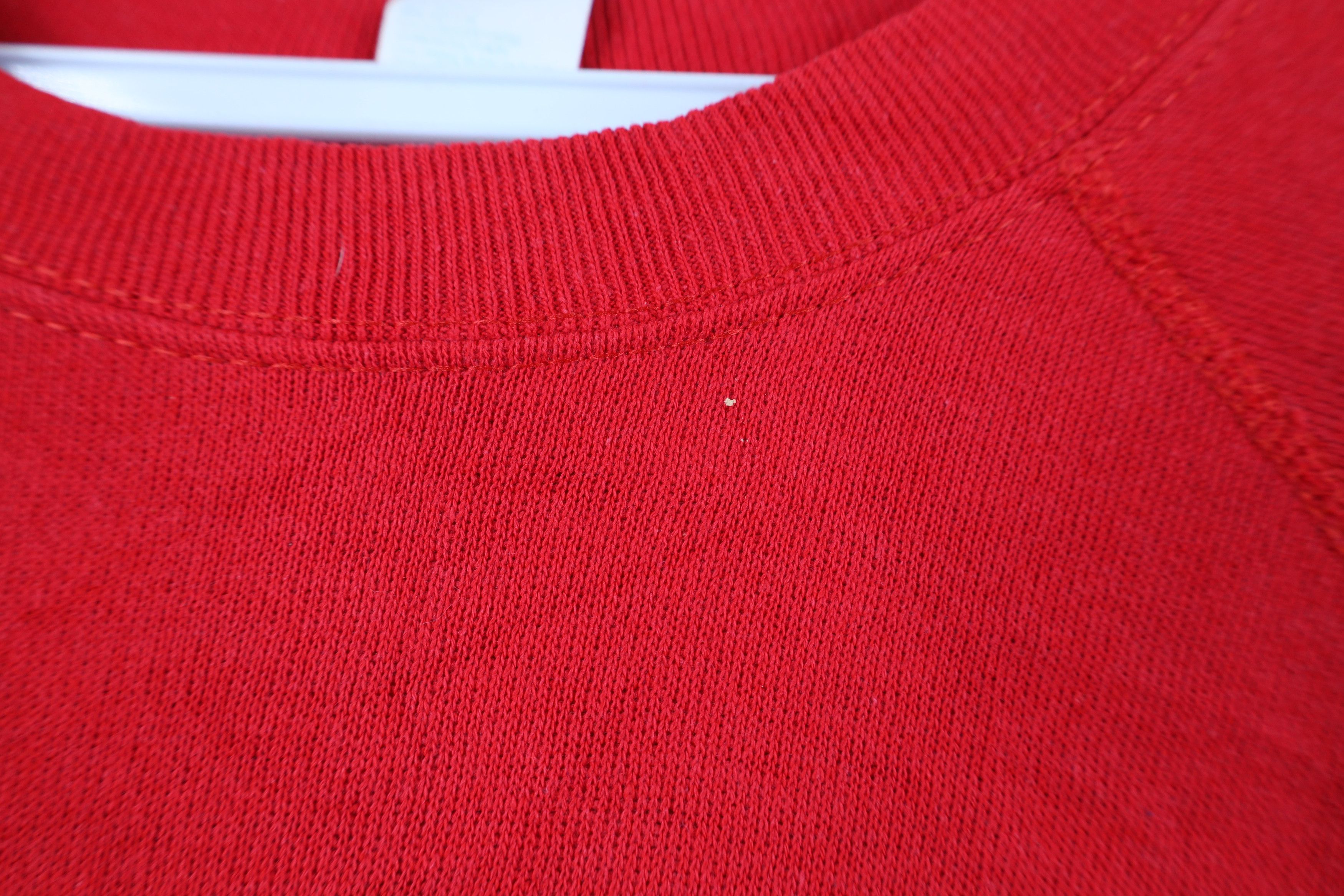 Vintage Vintage 70s 80s Streetwear Raglan Sweatshirt Cherry Red USA Size L / US 10 / IT 46 - 5 Thumbnail