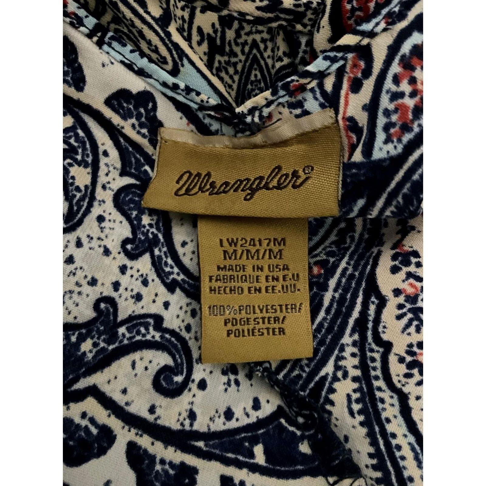 Wrangler VINTAGE Wrangler Women's Dress Sleeveless Midi Paisley Print Bohemian Blue M Medium Women's dress Sleeveless Paisley Bohemian Wrangler Vintage US Made Size M / US 6-8 / IT 42-44 - 2 Thumbnail