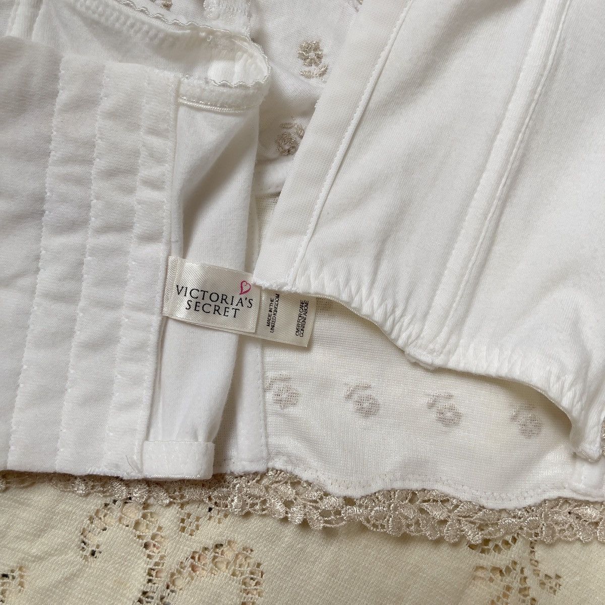 Victoria's Secret Victoria’s Secret 1990s White Cotton Bustier (34B/32C) Size S / US 4 / IT 40 - 9 Thumbnail