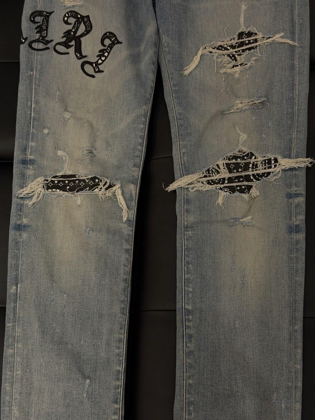 Amiri Size 31 - Amiri Blue Wrap Logo Jeans 100% Authentic Size US 31 - 7 Thumbnail