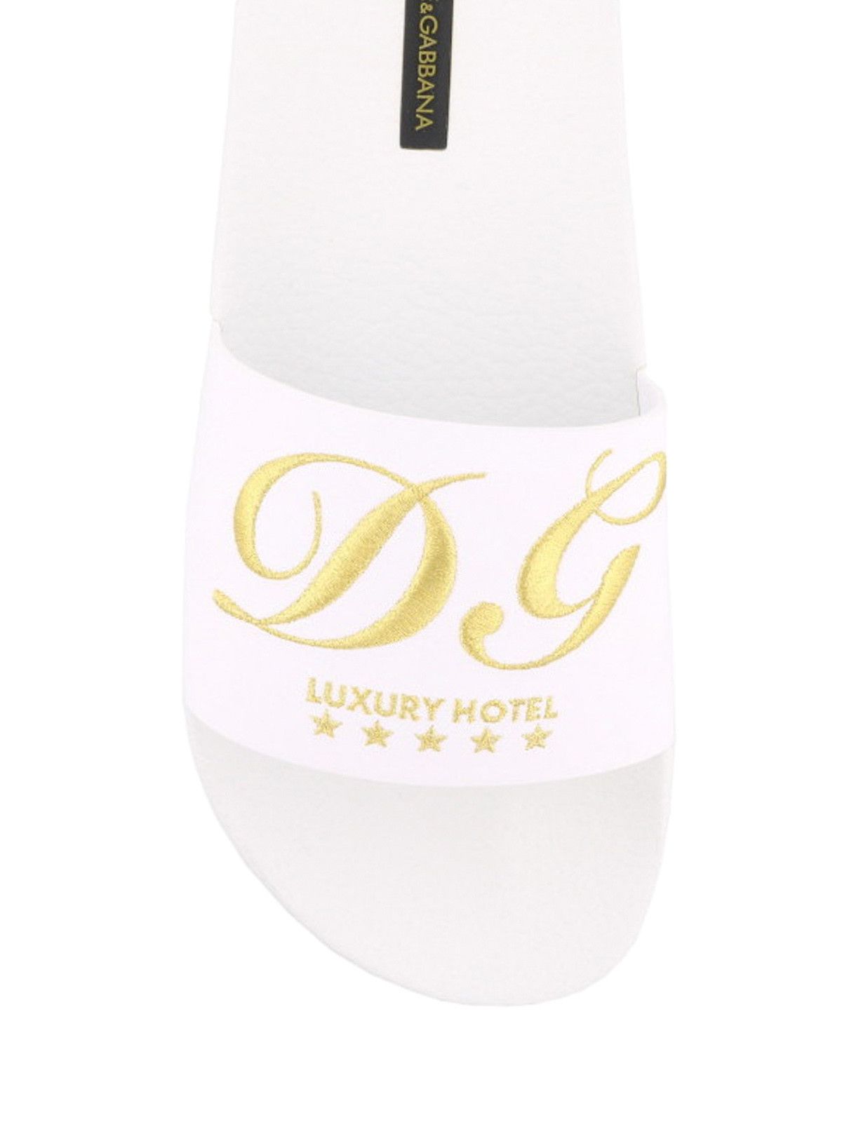 Dolce & Gabbana o1y0125 Embroidered Slippers in White Size US 6 / EU 39 - 3 Thumbnail