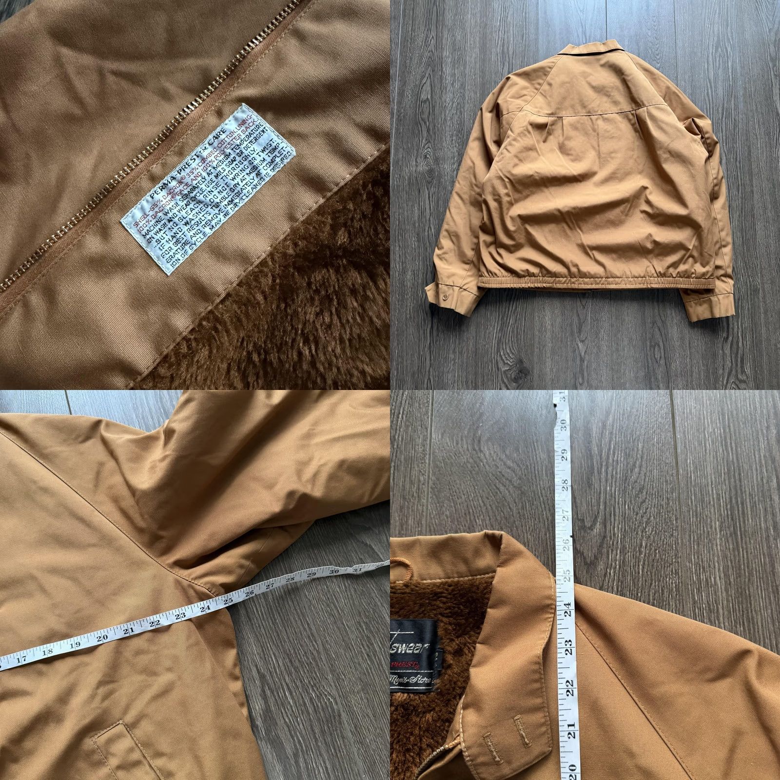 Sears Vintage Sears Jacket Mens 42 Brown Fleece Lined Perma-Prest Windbreaker Size US XS / EU 42 / 0 - 8 Thumbnail