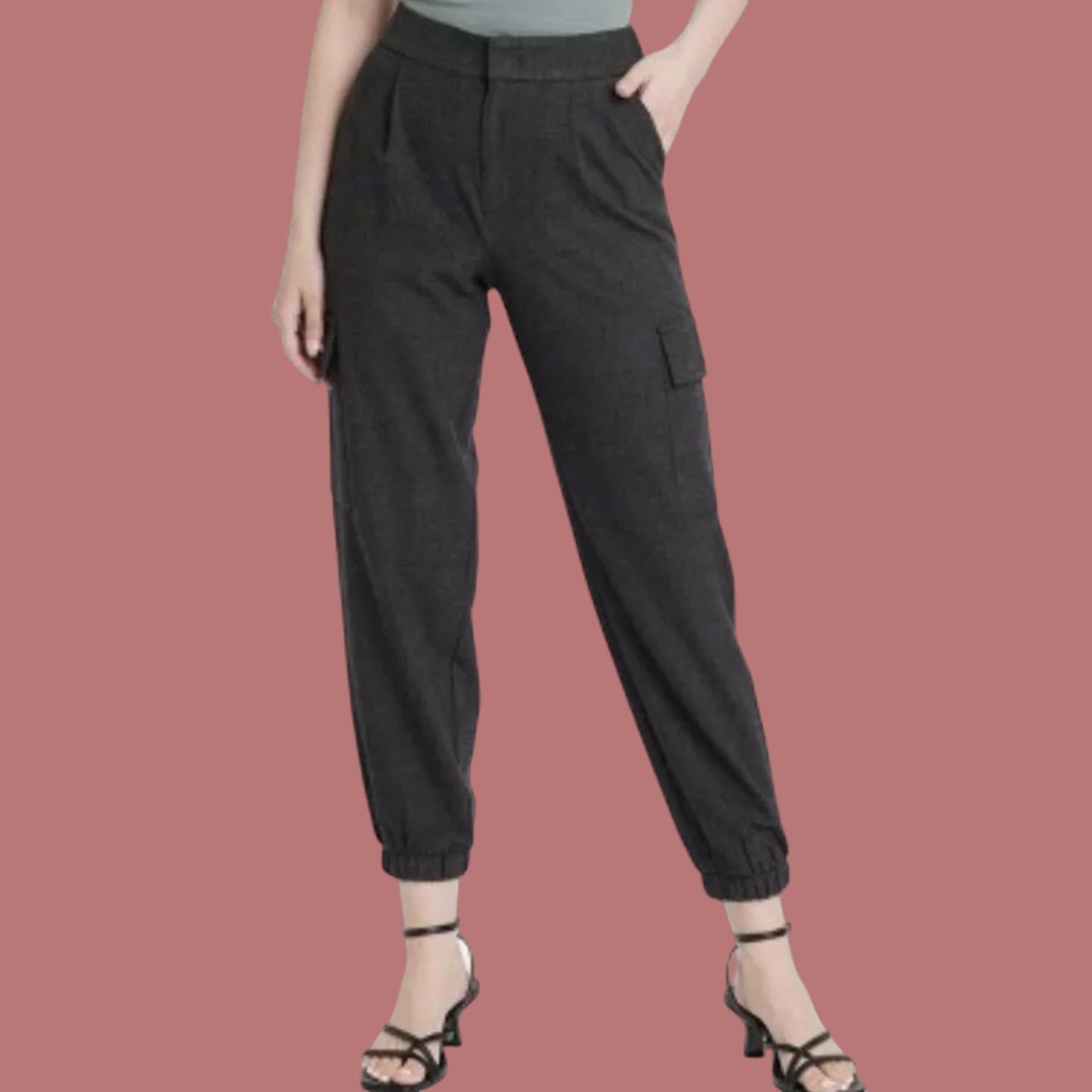 Other A New Day - Women's High-Rise Ankle Jogger Pants - Charcoal Size 28" / US 6 / IT 42 - 1 Thumbnail