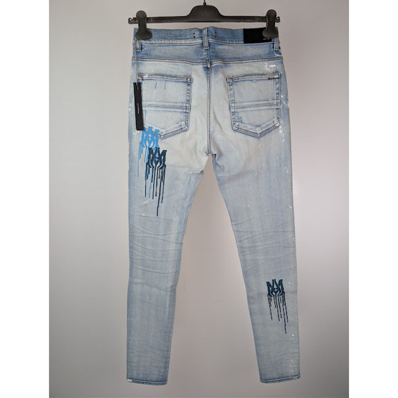 Amiri o1rshd1 MA Drip Skinny Denim Jeans in Light Indigo Size US 36 / EU 52 - 13 Thumbnail