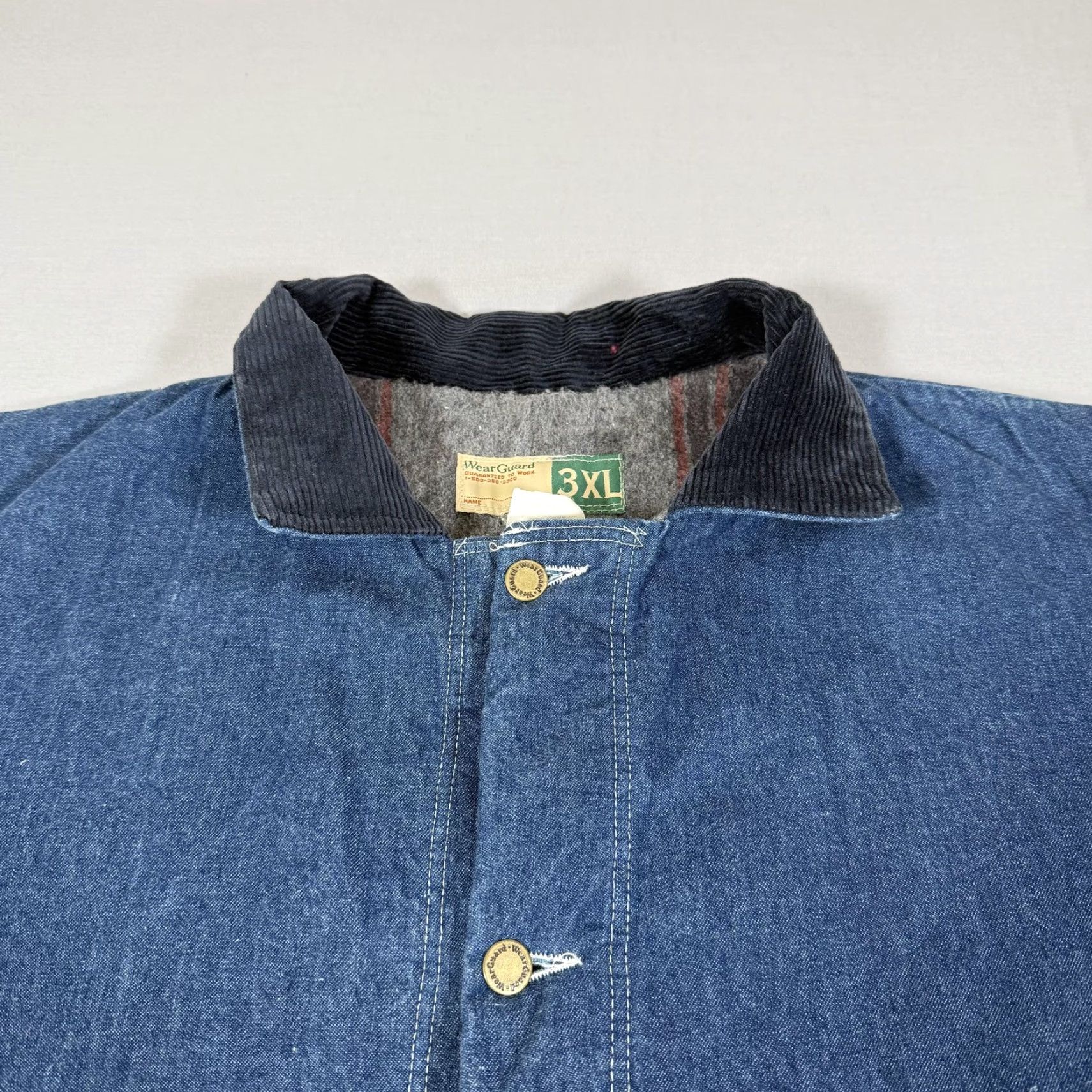 Denime VINTAGE WearGuard Jacket Mens 3XL Denim Blue Blanket-Lined Work Parka Jacket Size US 39 - 3 Thumbnail