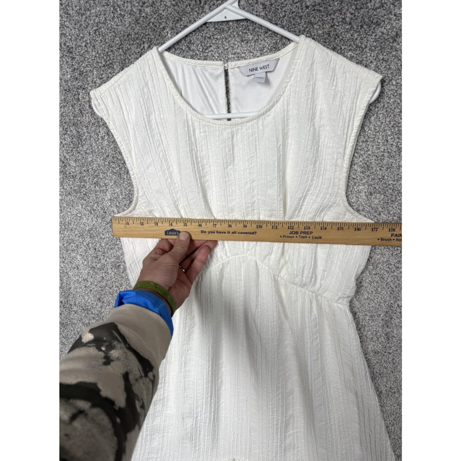 Nine West Nine West Dress L Women Midi Sleeveless White Solid Round Neck Casual Vintage No Nine West Size L / US 10 / IT 46 - 2 Thumbnail