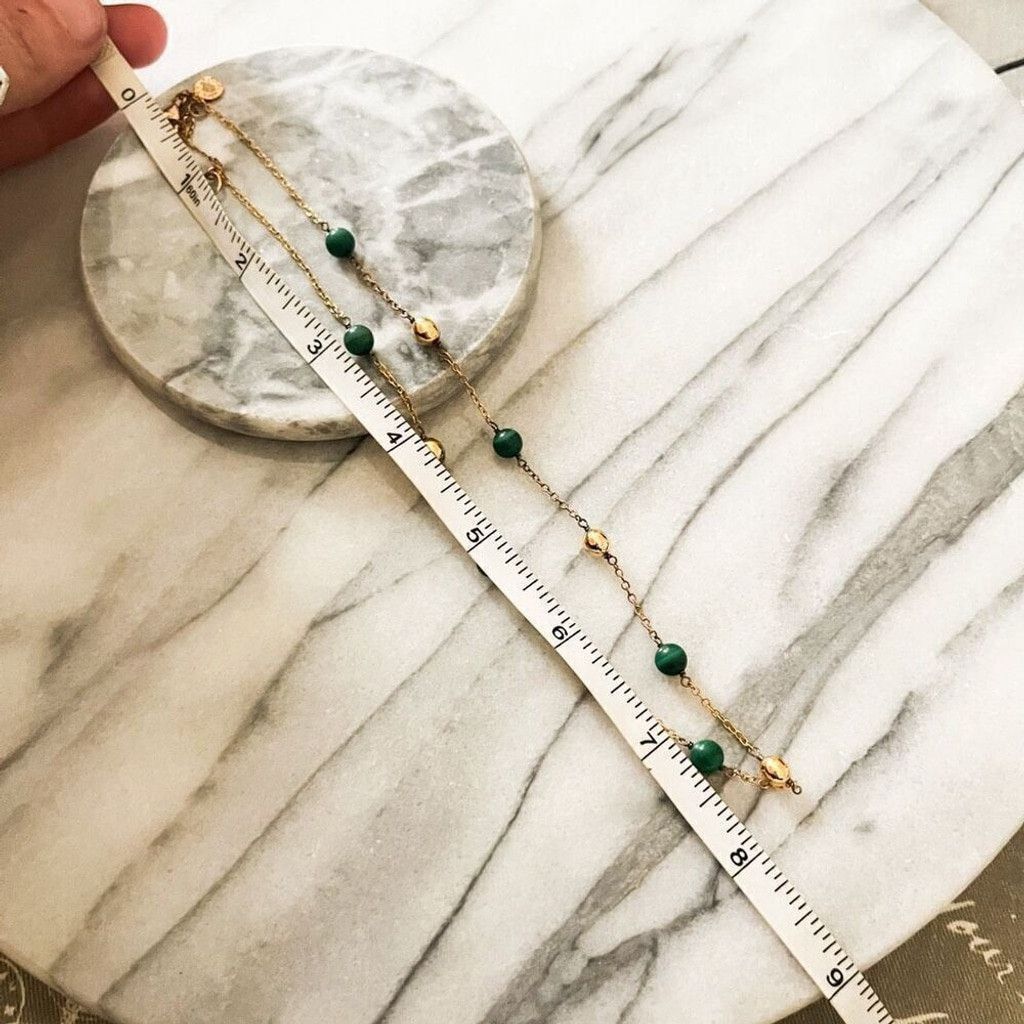 J.Crew J. Crew Beaded Necklace Green Gold Toned Metal Beaded Size ONE SIZE - 5 Thumbnail