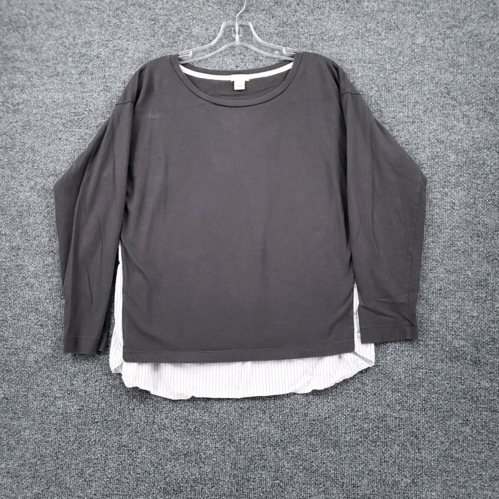 J.Crew J.CREW T-Shirt Women's S Black Striped Cotton Pullover Long Sleeve Round Neck Shirt Size S / US 4 / IT 40 - 2 Thumbnail