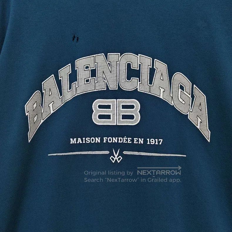 Balenciaga Balenciaga Double B Destroyed Logo Hole Destroyed Aged Lon Size US XL / EU 56 / 4 - 6 Thumbnail