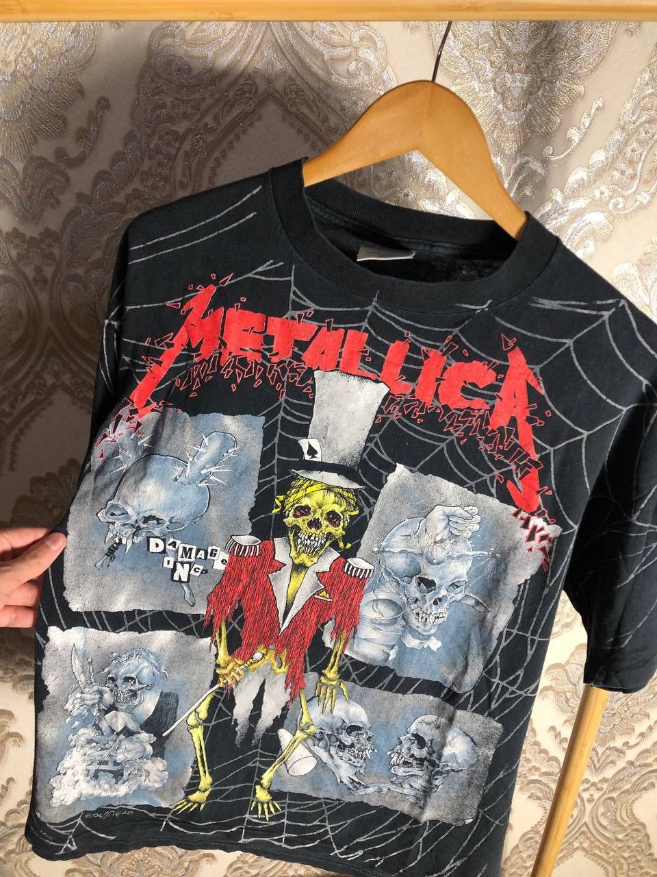 Brockum × Metallica × Vintage VERY RARE BROCKUM METALLICA 1992 DAMAGE INC ALL OVER PRINT Size US XL / EU 56 / 4 - 3 Thumbnail