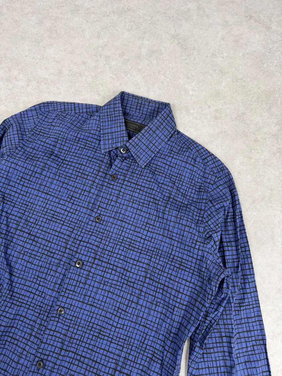 Prada SS02018 Prada Blue & Black Checkered Abstract Shirt Size US M / EU 48-50 / 2 - 11 Thumbnail