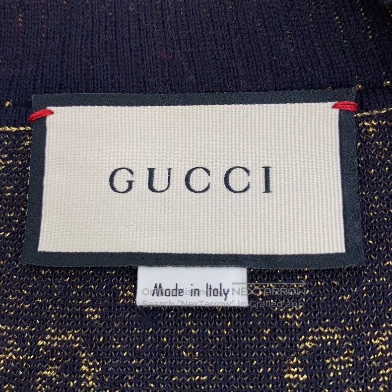 Gucci Gucci Dark blue logo jacquard full-print cotton V-neck sin Size S / US 4 / IT 40 - 5 Thumbnail