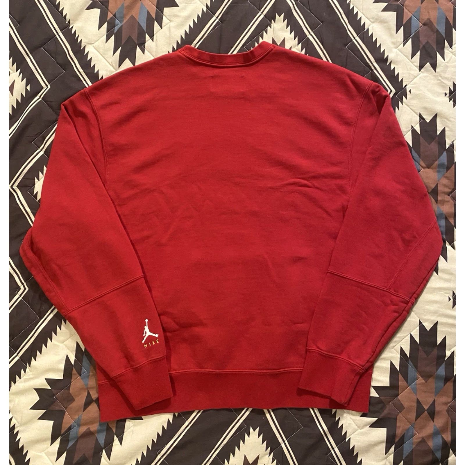 Jordan Brand Nike Air Jordan Pocketed Crewneck Pullover Sweatshirt Red Men’s M Embroidered Jump Man Crew Neck Long Sleeve Pullover Sports Basketball Size US M / EU 48-50 / 2 - 2 Thumbnail