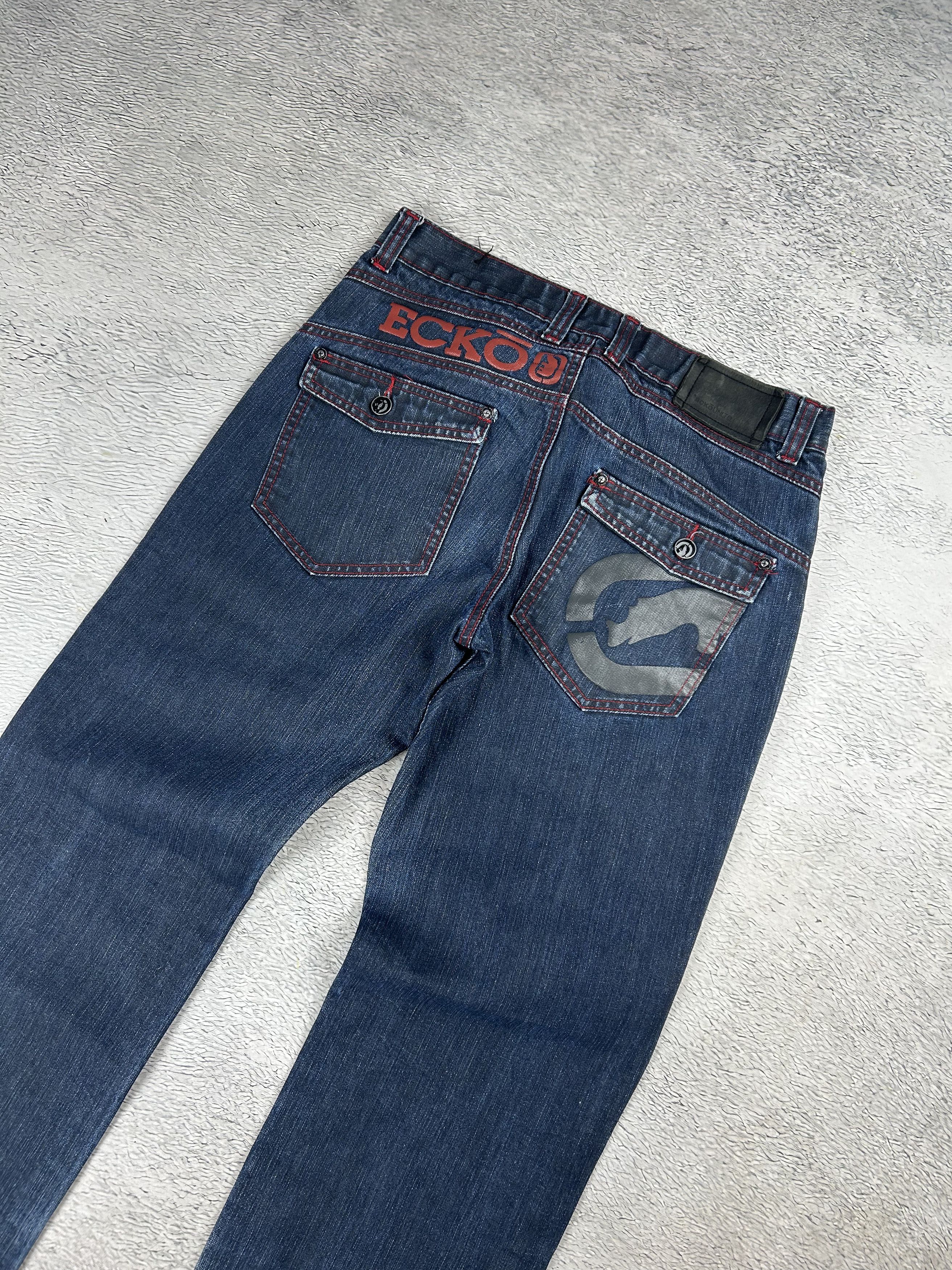 Ecko Unltd. × JNCO × Japanese Brand Ecko Unltd. vintage cargo jeans Baggy big logo Streetwear Size US 34 / EU 50 - 2 Thumbnail