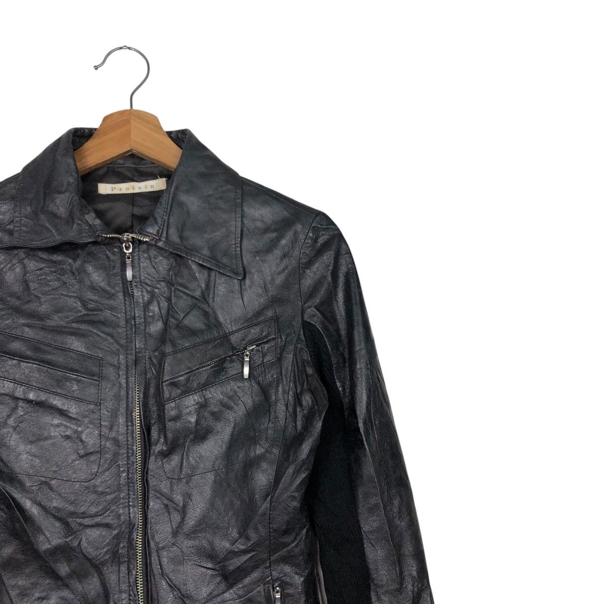 Japanese Brand 📌Vintage Soft Leather Biker Jacket Protein Cafe Racer Size M / US 6-8 / IT 42-44 - 7 Thumbnail