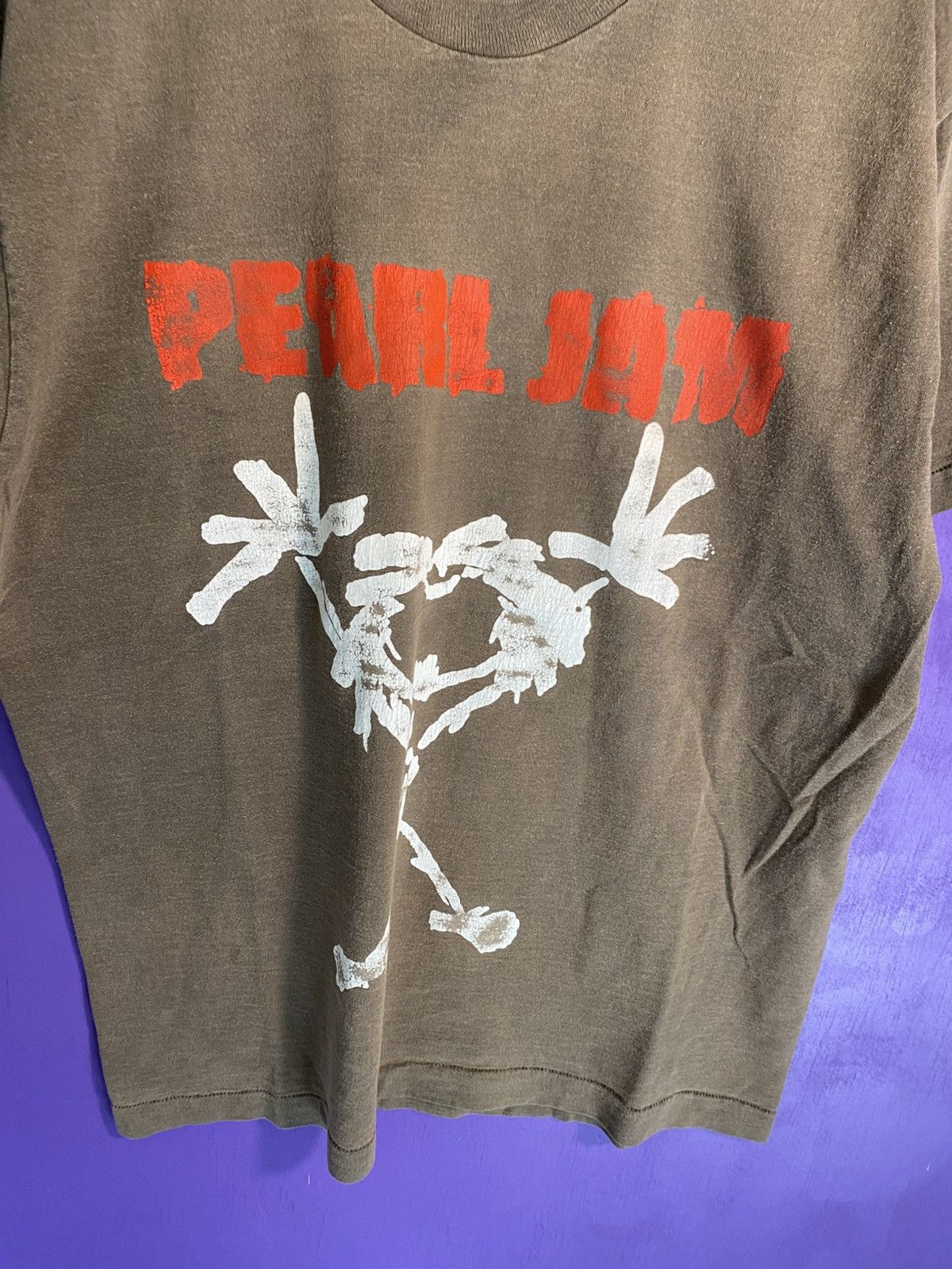 Vintage 90s Pearl Jam stick figure faded t-shirt
