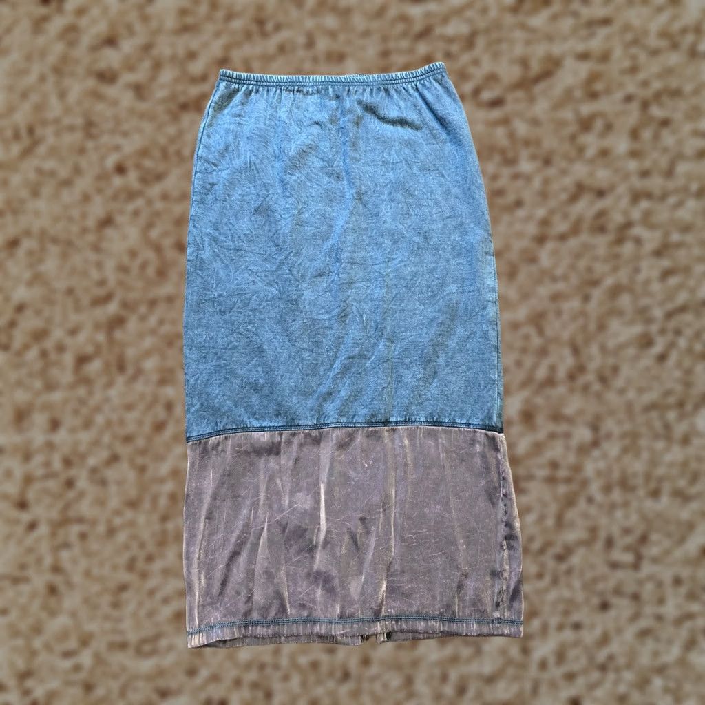 Mango VINTAGE Julie Mango Set Women Size Medium Blue Floral Skirt Sweats Casual Lounge Outfit/Set 2 Piece Knit Cotton Embroidered Long Sleeve Crew Neck Size 32" / US 10 / IT 46 - 1 Thumbnail