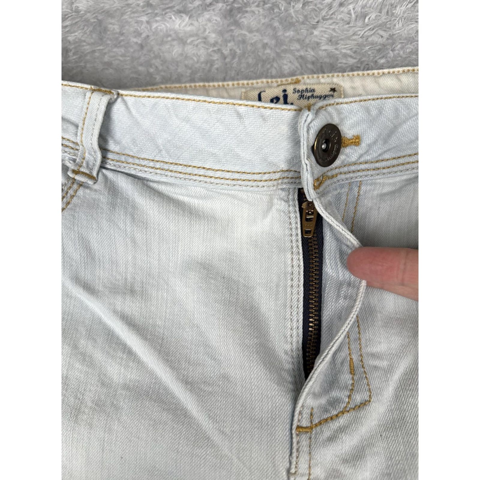 Vintage L.e.i. Sophia Hiphugger Flare Jeans Womens 12 Light Blue Wash Denim 5-Pocket Stretch Low Rise Flared 99% Cotton 1% Spandex Size 24" / US 00 / IT 34 - 5 Thumbnail
